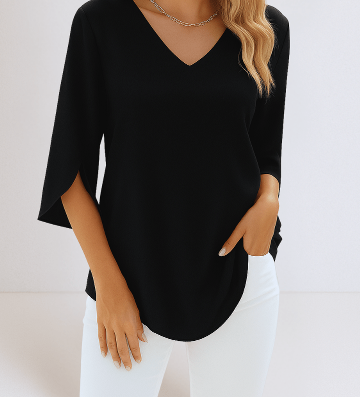 Emilie | Bluse med V-hals