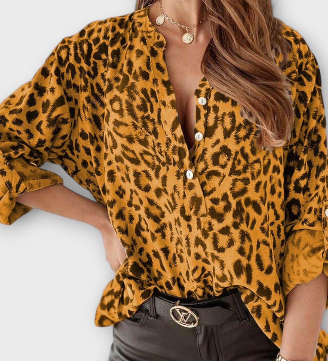 Liv | Bluse med leopardprint