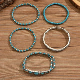 Mirella™ - Boho Armbåndssamling med Turkise Perler